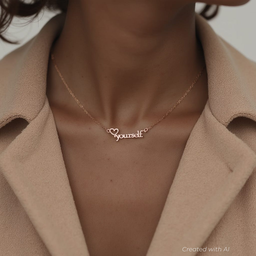 Love Yourself Necklace - Rose Gold - One Size - Necklace