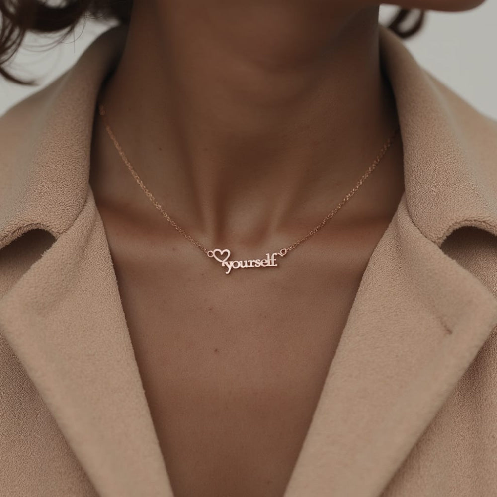 Love Yourself Necklace - Rose Gold - One Size - Necklace