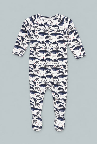 Deep Sea Creatures Whale Zipper Footie - A Whale Of A Tale