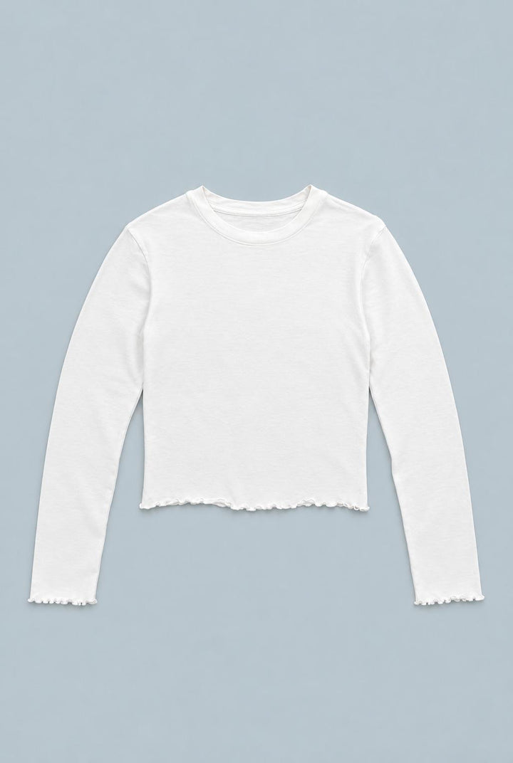 Sara Long Sleeve Top - White