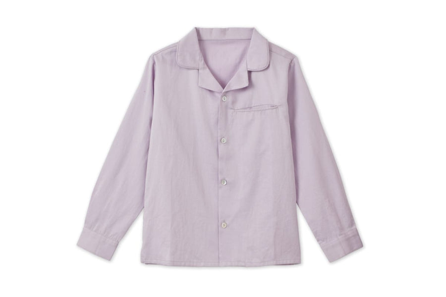 LS Organic Cotton Woven Collared Shirt - Lavender - Collared Shirt