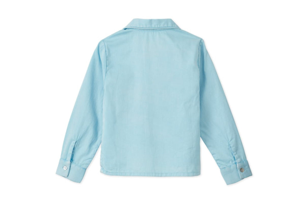LS Organic Cotton Woven Collared Shirt - Sky Blue - Collared Shirt