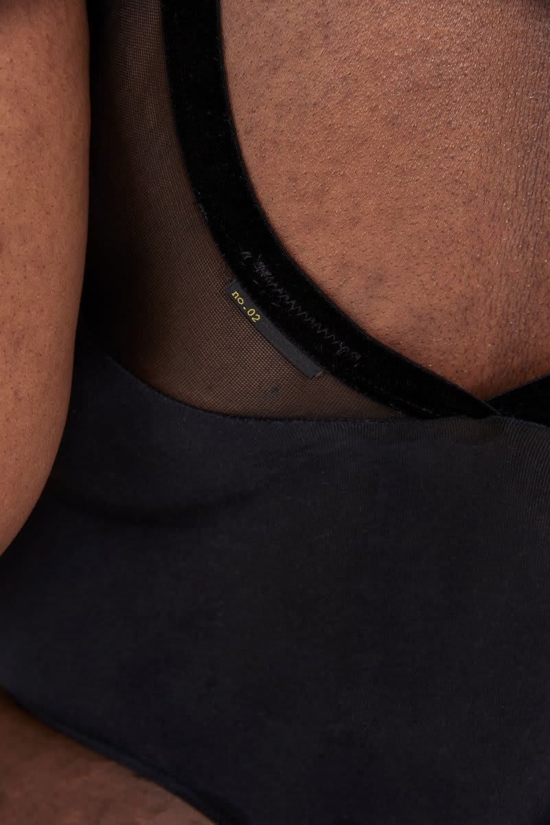 Never Imitate Strappy Bodysuit - Black