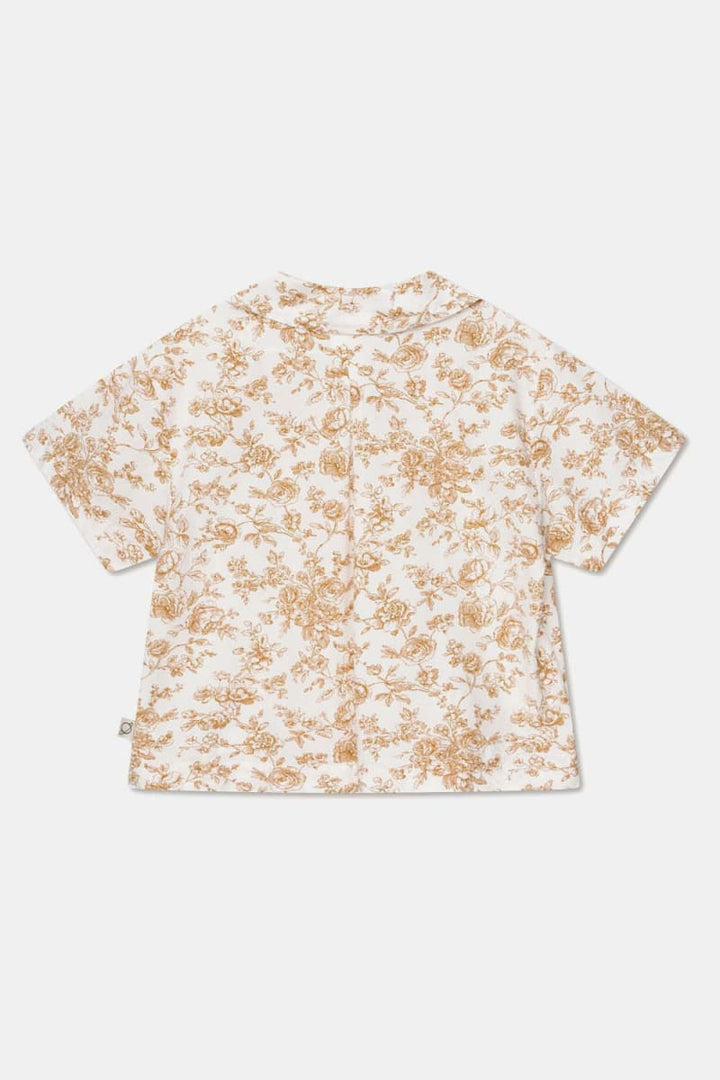 Floral Woman Crop Shirt - Ivory/Oil