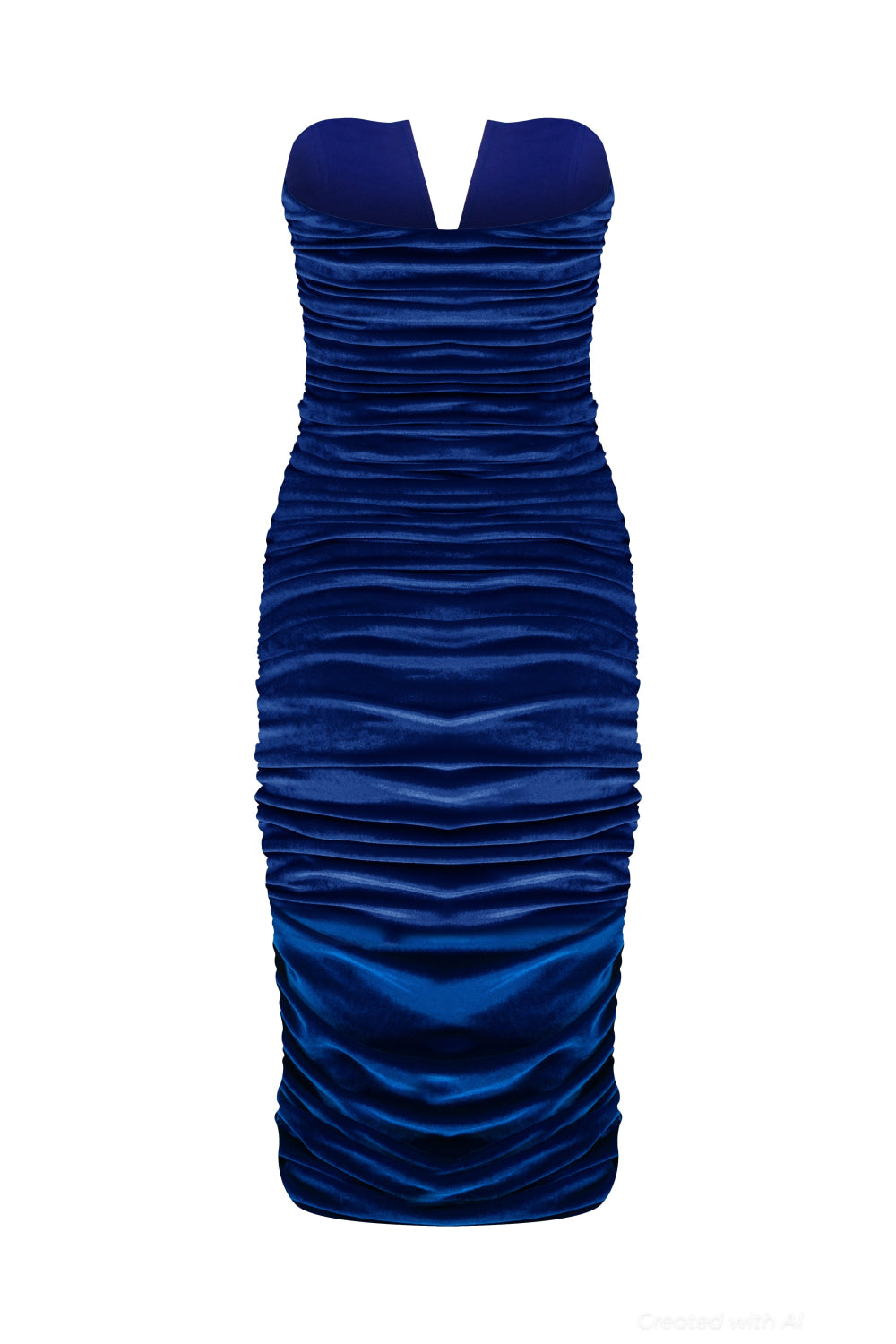 Luce Velvet Midi Dress - Blue - M - Dresses