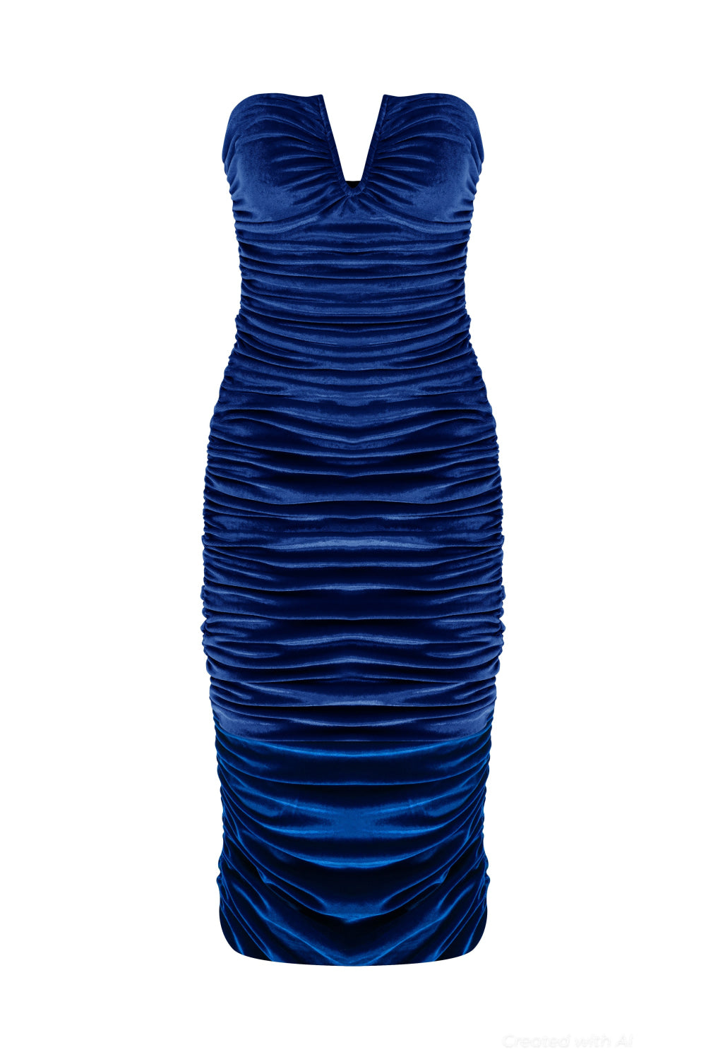 Luce Velvet Midi Dress - Blue - M - Dresses