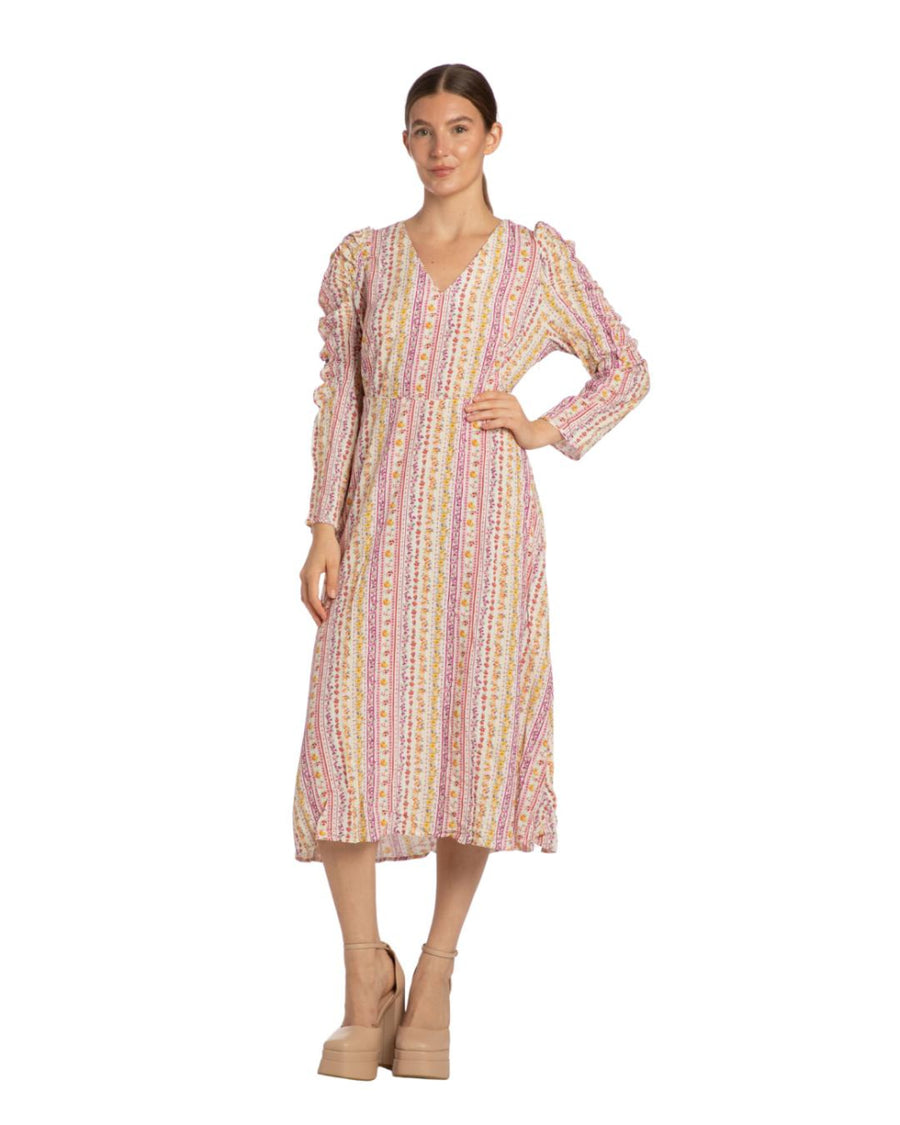 Lucy Dress - Floral Stripe - Dresses