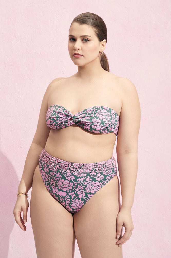 Lulu Swim Bottom - Etched Floral - Bikini Bottom