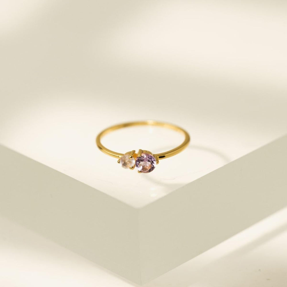 Luma Gemstone Ring - Amethyst + Rose Quartz - Ring