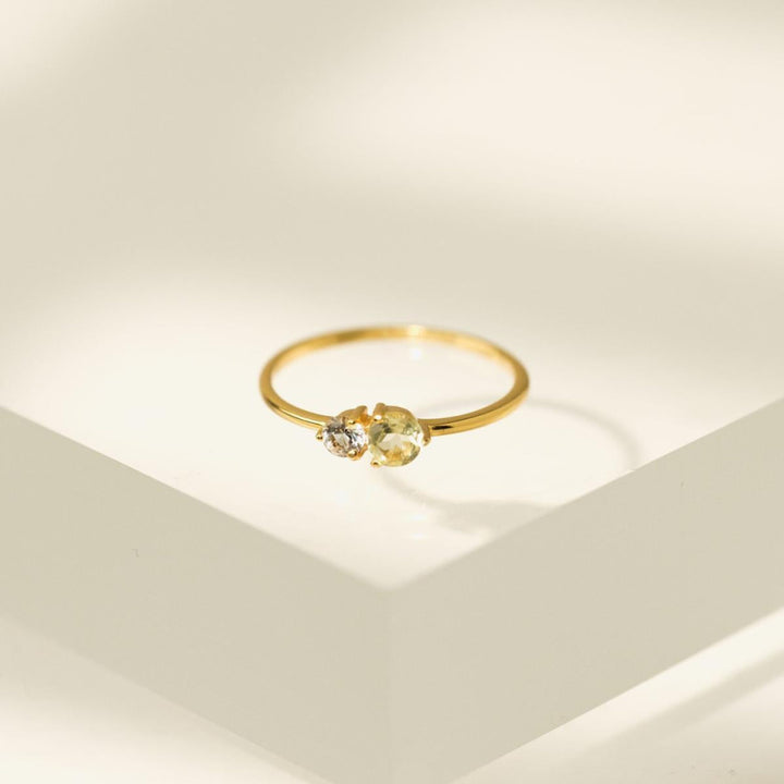 Luma Gemstone Ring - Lemon Quartz + White Topaz - Ring
