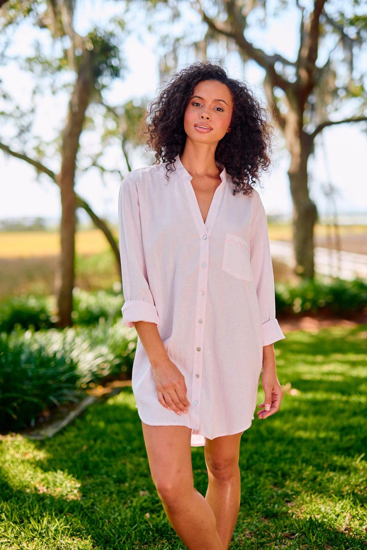 Luna Shirt Dress - Light Pink - Cover-up