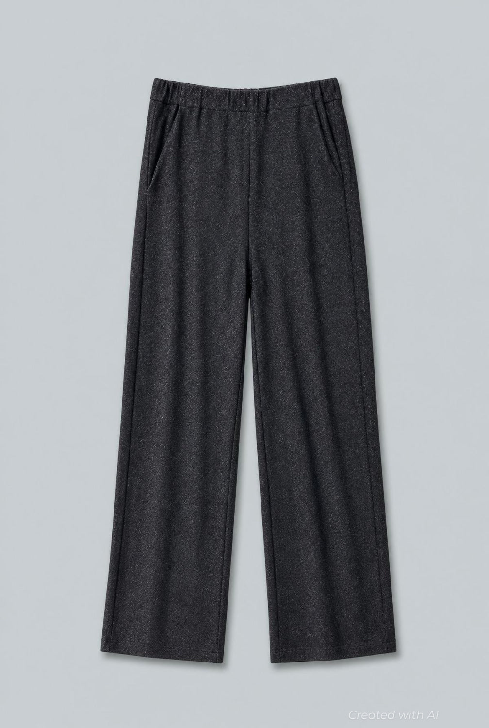Lurex Straight Leg Pants - Black - Pants