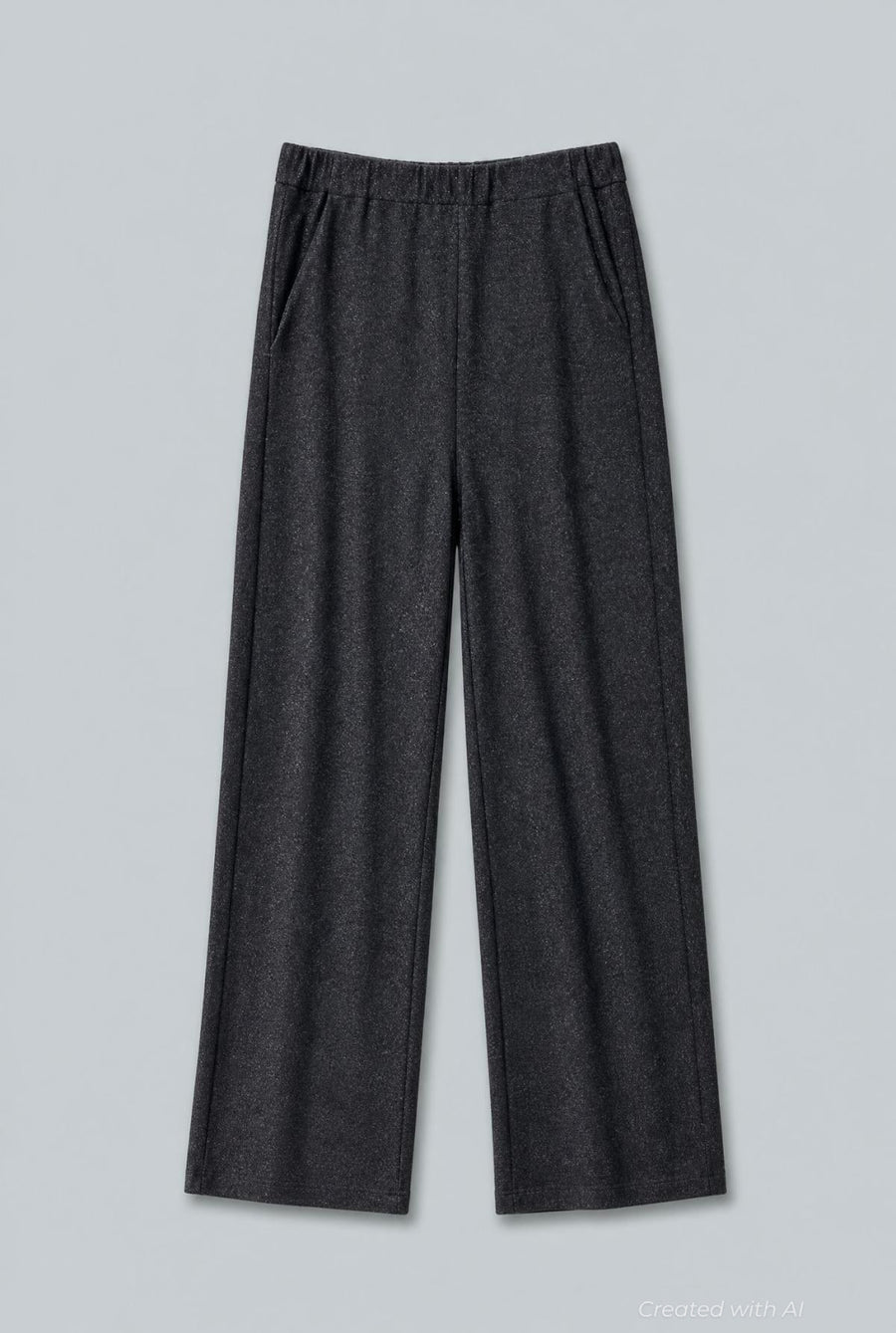 Lurex Straight Leg Pants - Black - Pants
