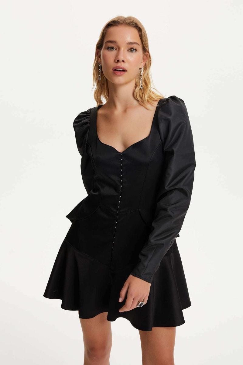 Mini Crepe Dress - Black