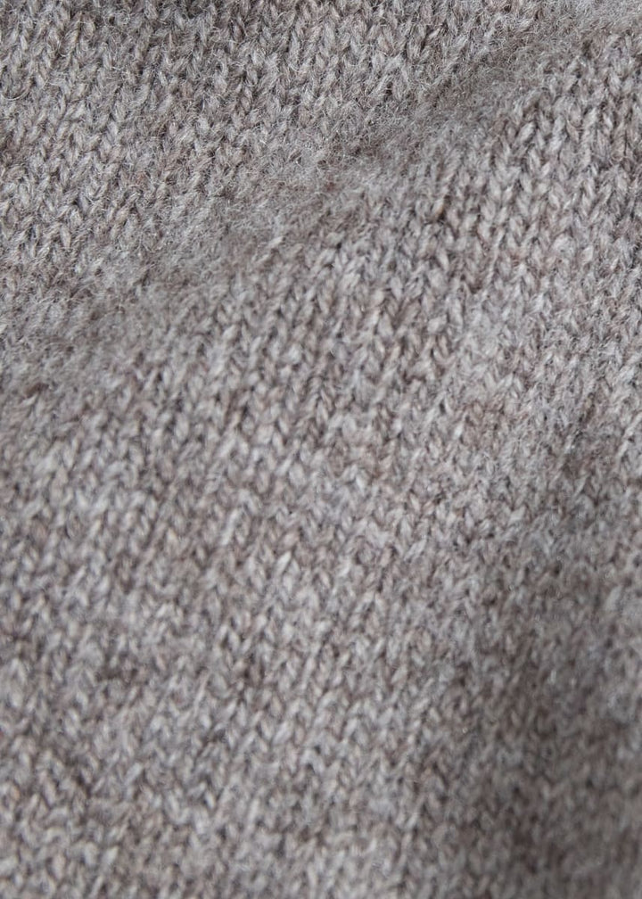 Geelong Wool Button Neck Pullover - Taupe