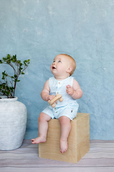 Ancel Romper - Icy Horizon Plaid