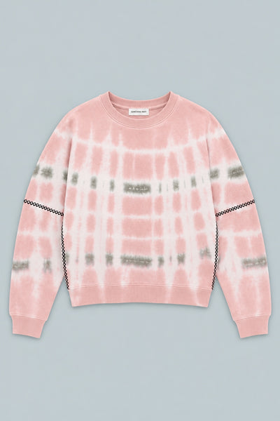 Dollie Embroidered Sweatshirt - Pink Tie Dye