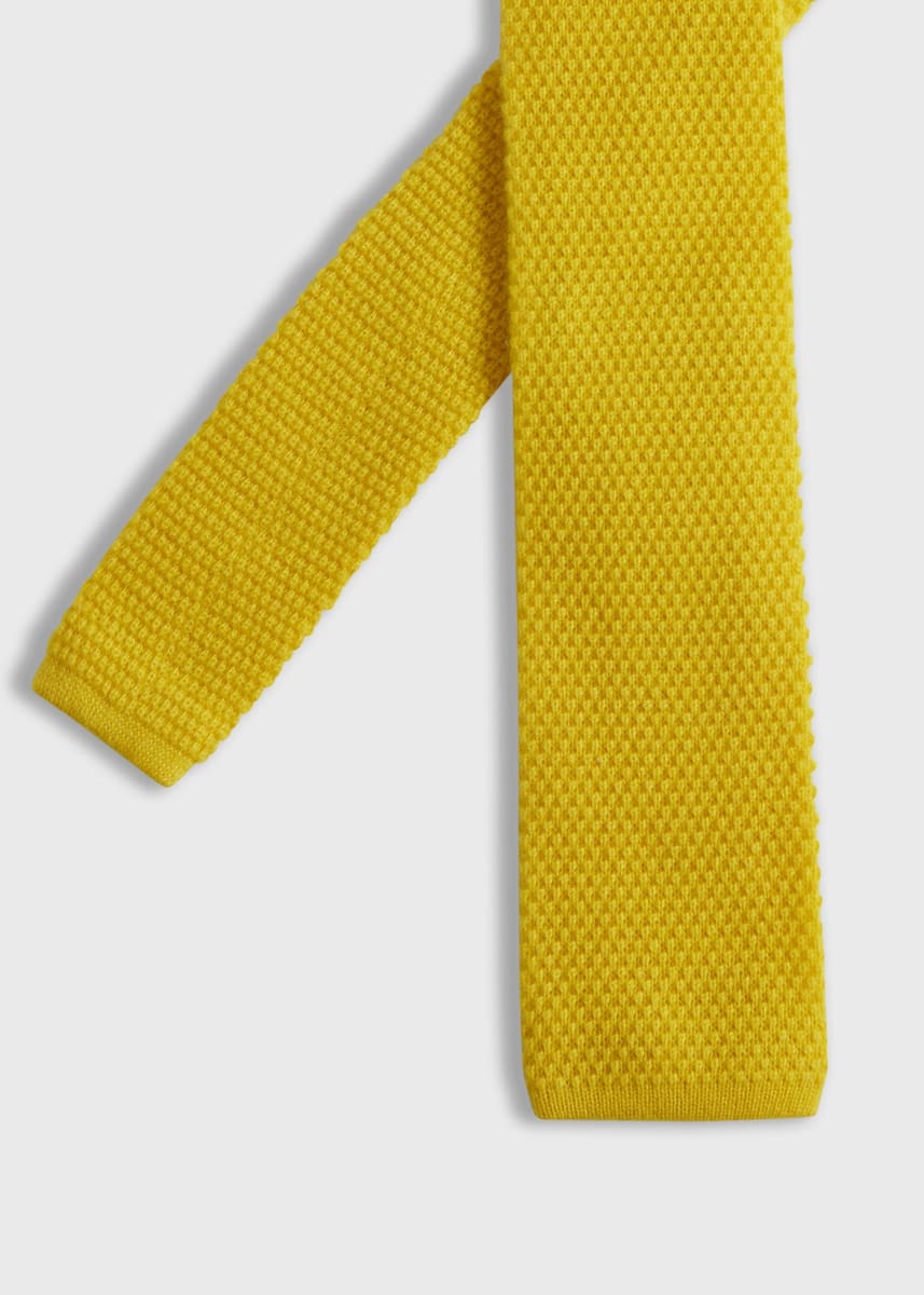 Cashmere Knit Tie - Yellow