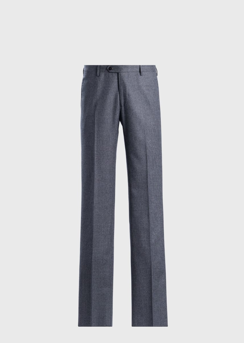 Mini Tooth Wool Trouser - Grey