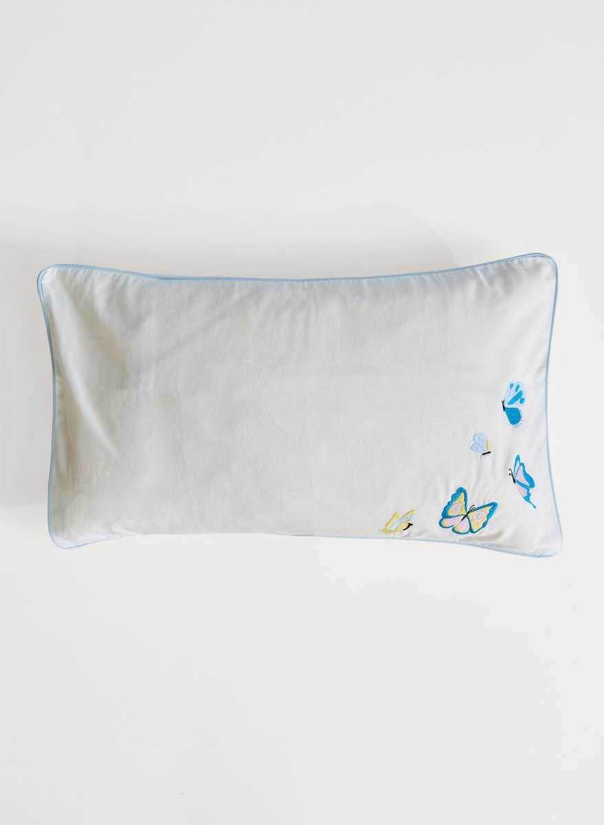 Toddler Pillow Case - Embroidered Butterfly