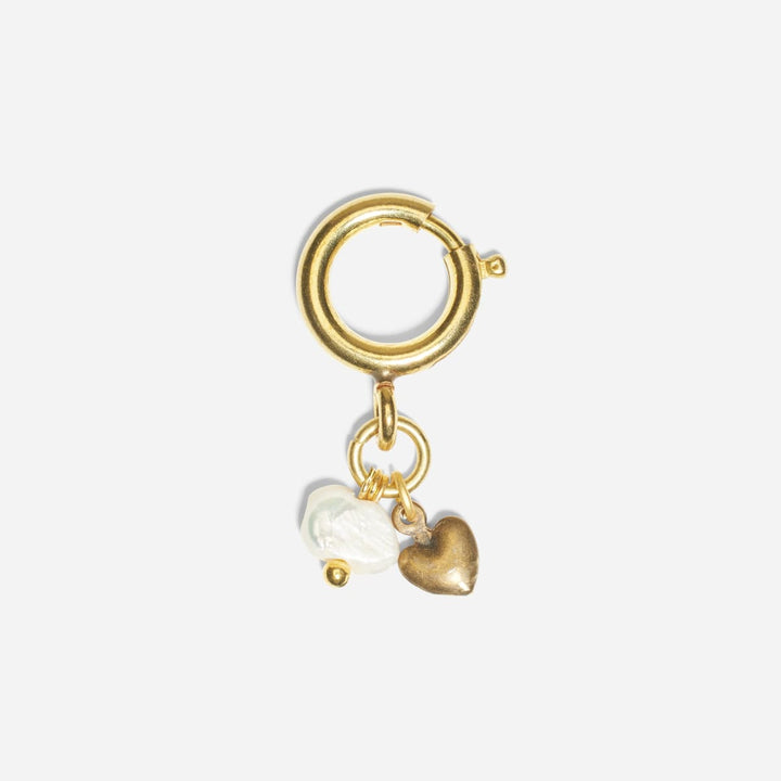 Shoe Charm Heart Pearl - Bone