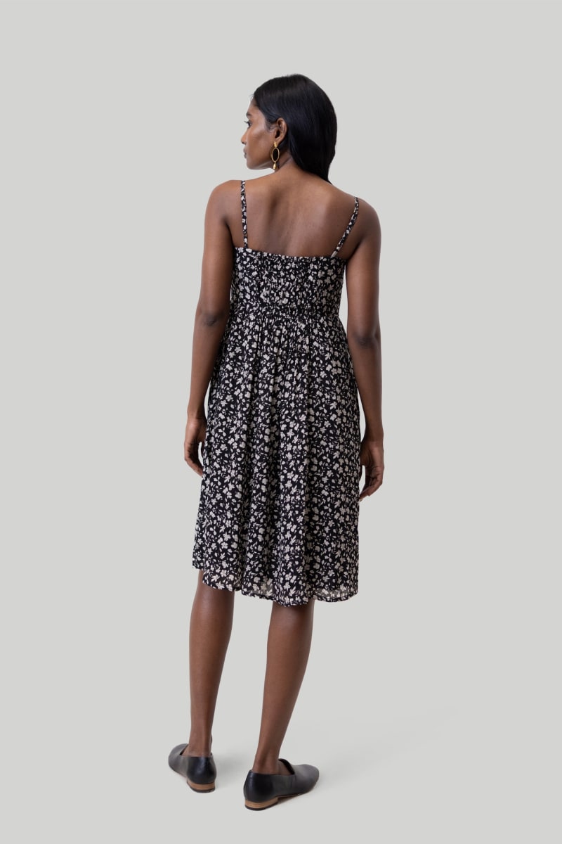 Ruched Strappy Mini Dress - Monochrome Medley