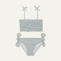 Recycled Polyester Gingham Girl Bikini - Natural/ Faded Denim