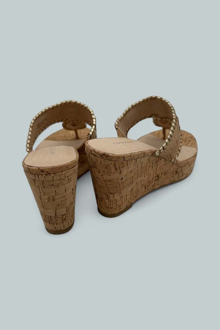 Jacks High Wedge - Cork/Gold