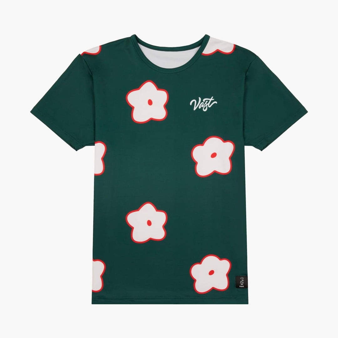 Aqua Terra Flower Patch Tee - Dark Green