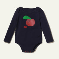 Recycled Cotton Apple Bodysuit - Blue Ribbon