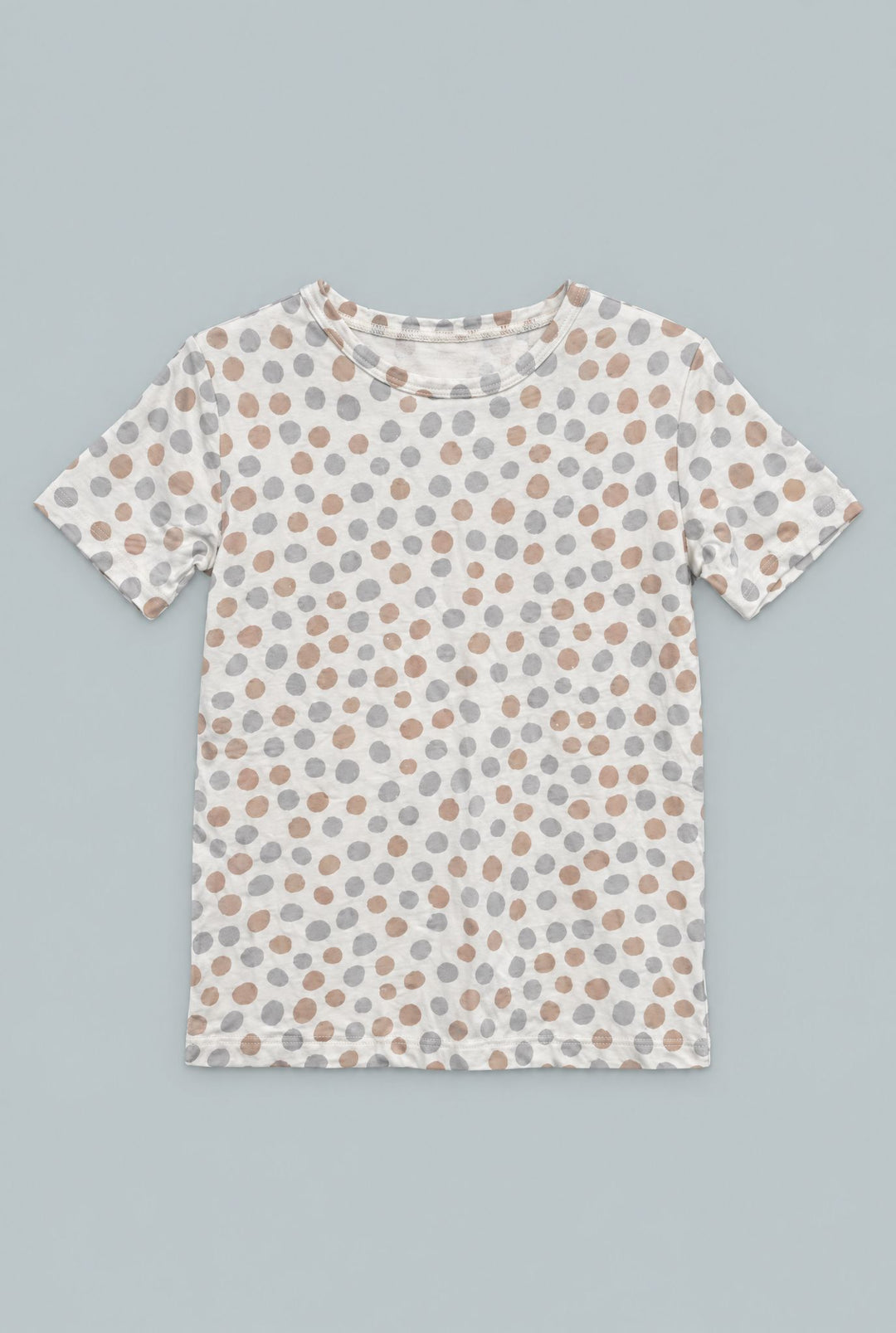 Big Kid Pajama Short Sleeve - Polka Dot Grey
