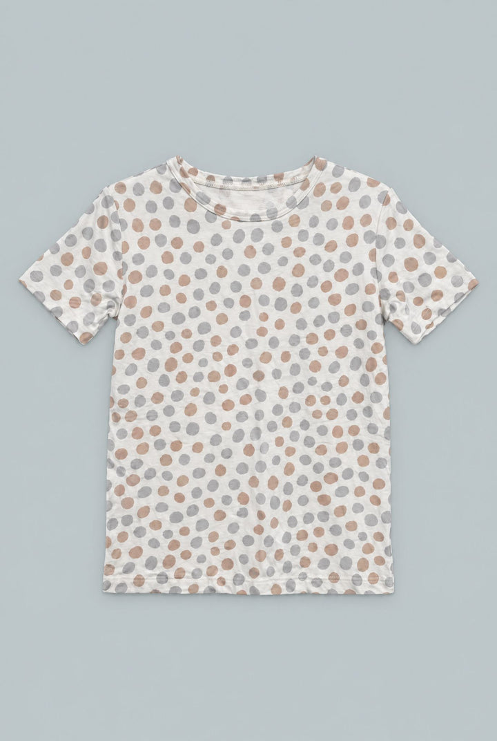 Big Kid Pajama Short Sleeve - Polka Dot Grey