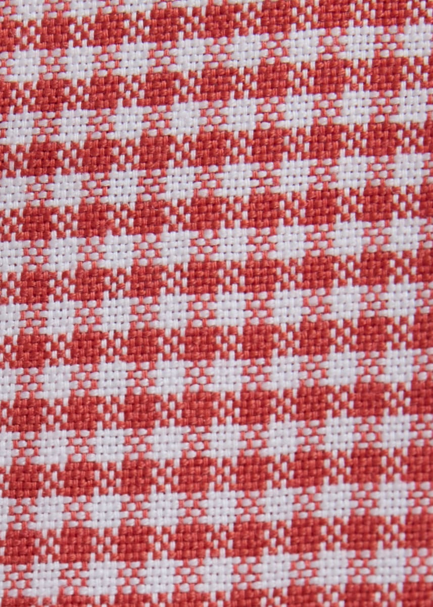 Oxford Gingham Button-Down Shirt - Orange