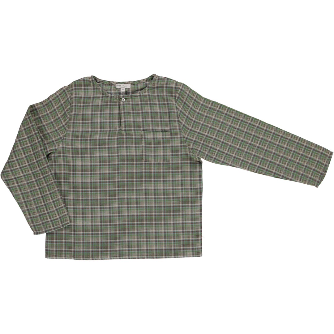 Jean Shirt - Green Tartan Check