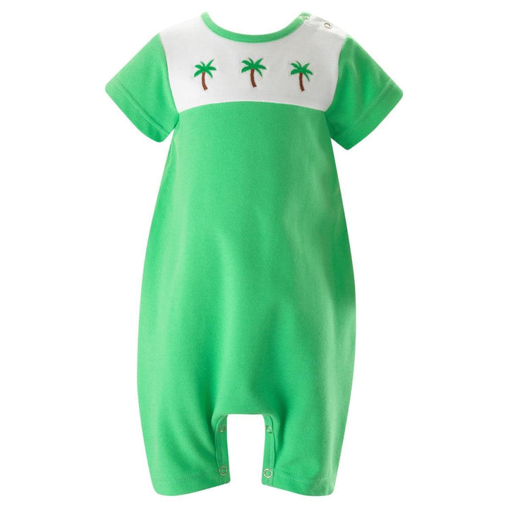 Palm Tree Jersey Applique Romper