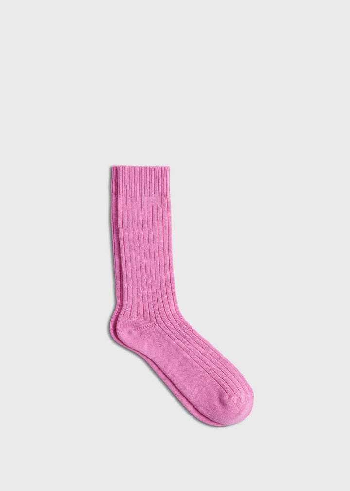 Ribbed Sport Crew Sock - Pink