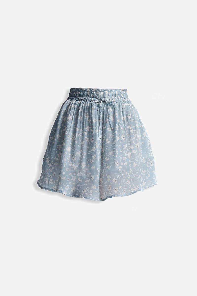 Drawstring Short Skirt - Floral Poetry