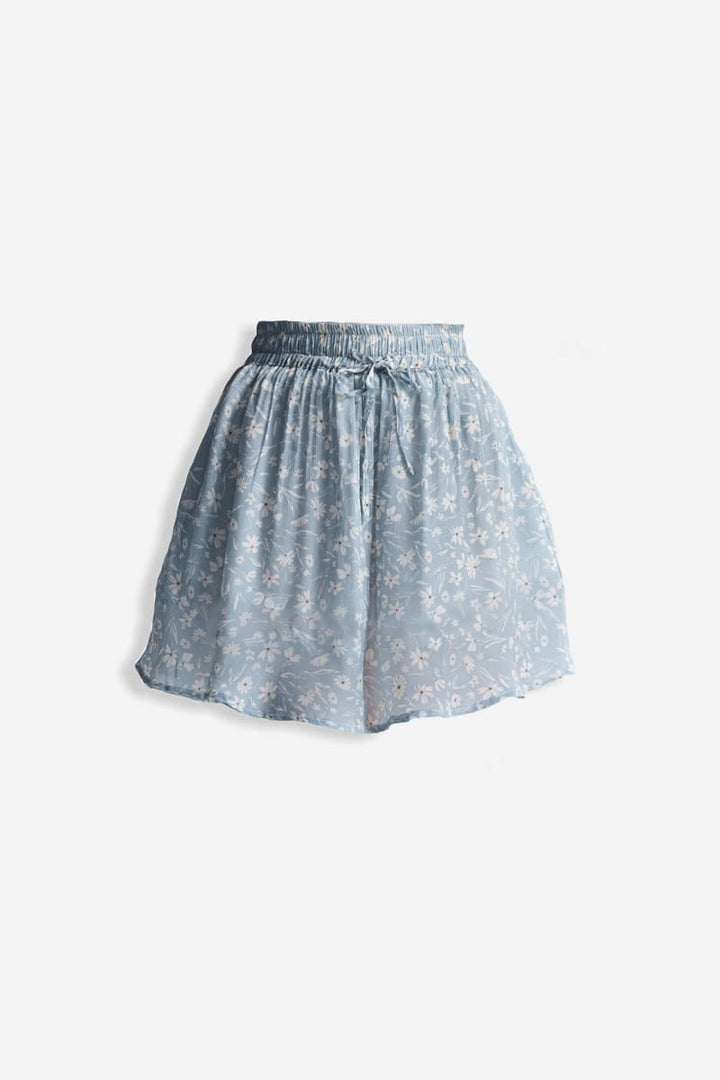 Drawstring Short Skirt - Floral Poetry