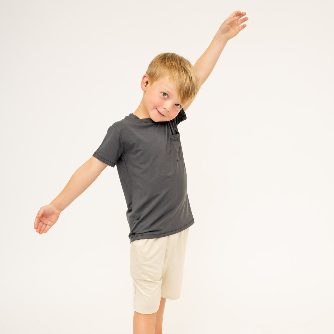 Crew Neck Tee - Charcoal Black