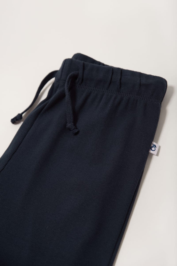 Organic Ribbed Trousers - Navy