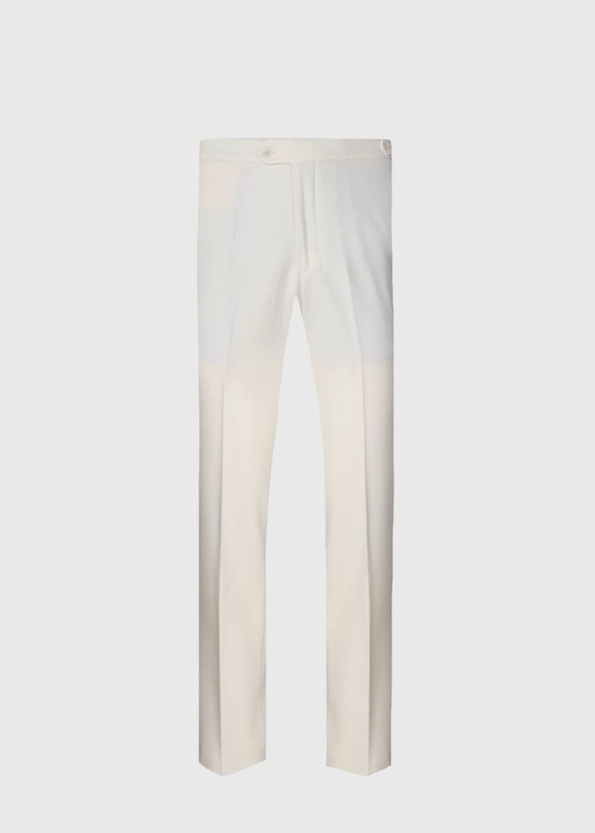 Wool Flannel Trouser - Cream