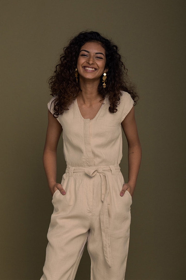 Evening Chai Jumpsuit - Neutral Beige
