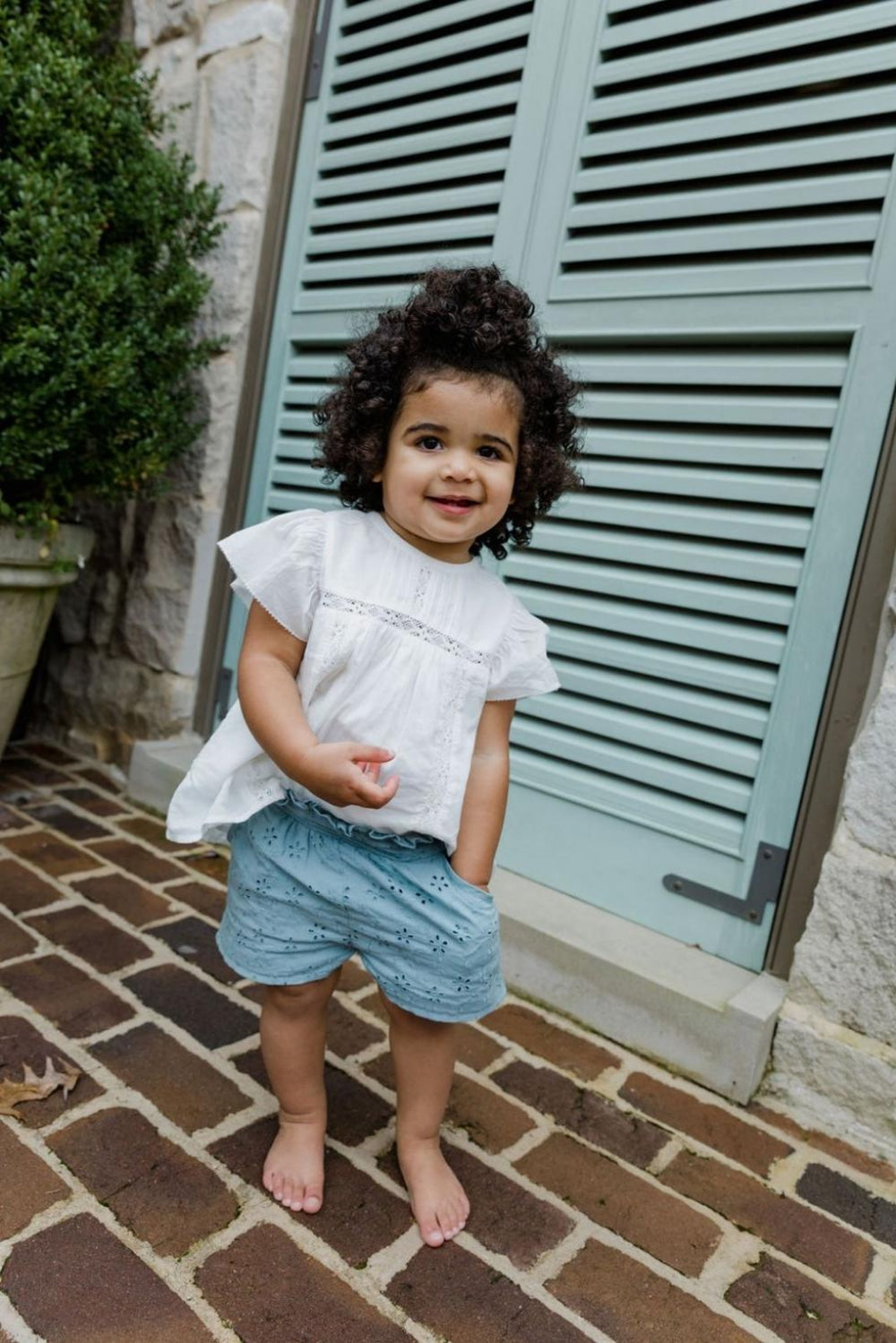 Mae Short in Pearl Blue - Shorts