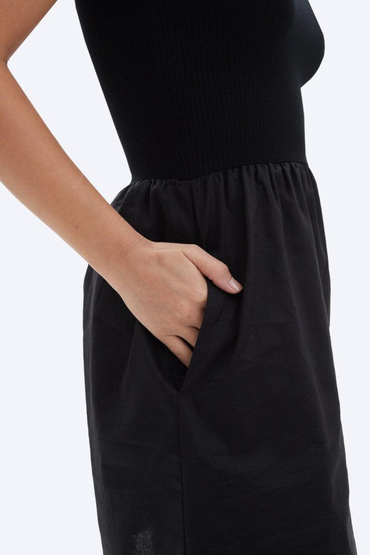 Maeve Racer Tank Mini Dress - Black - Dresses