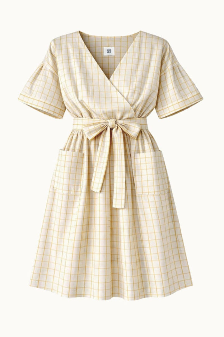 Maï Wrap Dress - Canary - S - Dresses