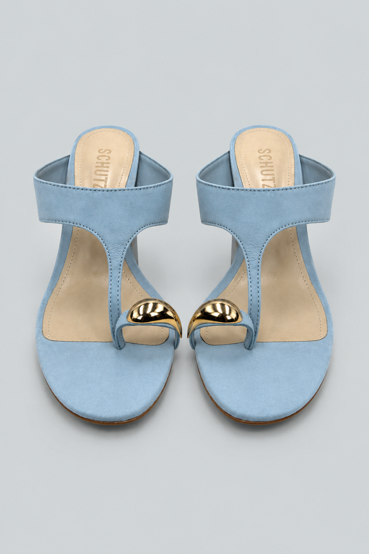 Maisie Suede High Heel Sandals - Light Azure - 6 - Sandal