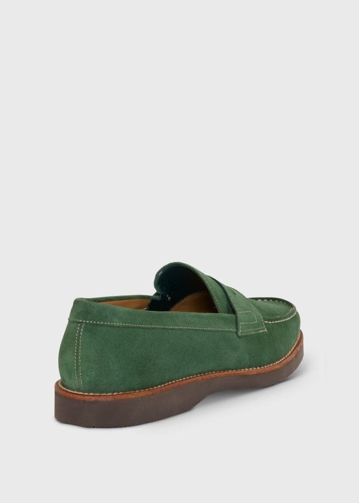 Malcolm Suede Penny Loafer - Medium Green - 9 - Loafers