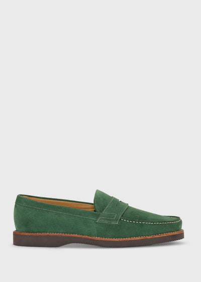 Malcolm Suede Penny Loafer - Medium Green - 9 - Loafers