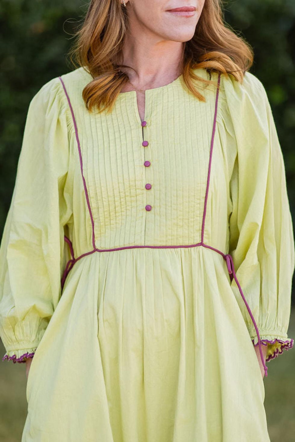 Mallie Dress in Chartreuse - Dresses