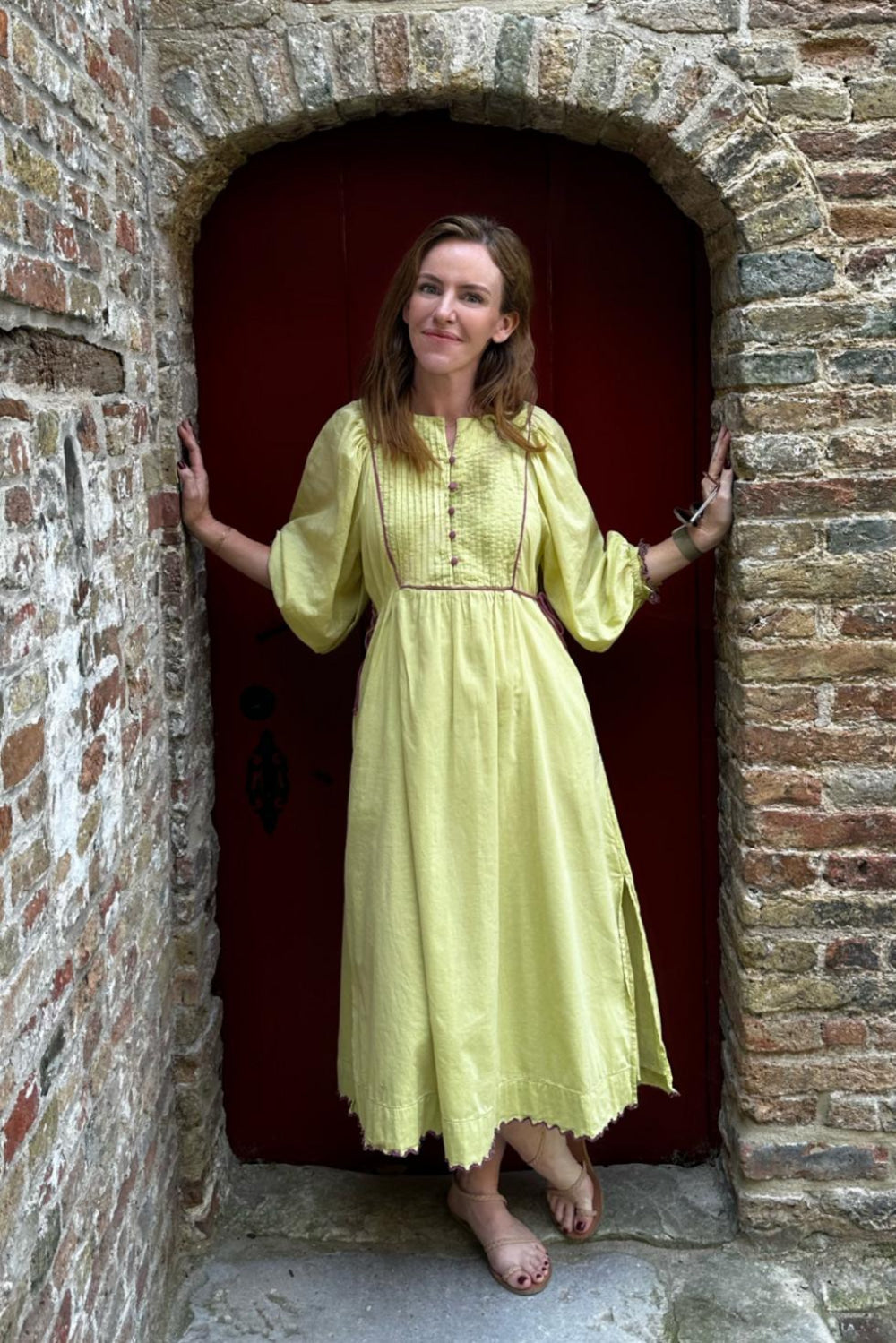 Mallie Dress in Chartreuse - Dresses